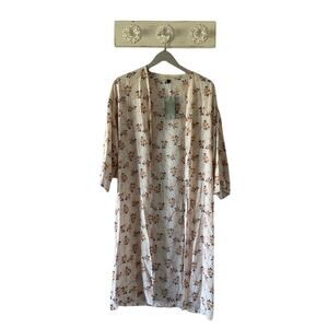 Alredine by Bailey’s Blossoms Cream Floral Print Duster Long Cardigan NEW